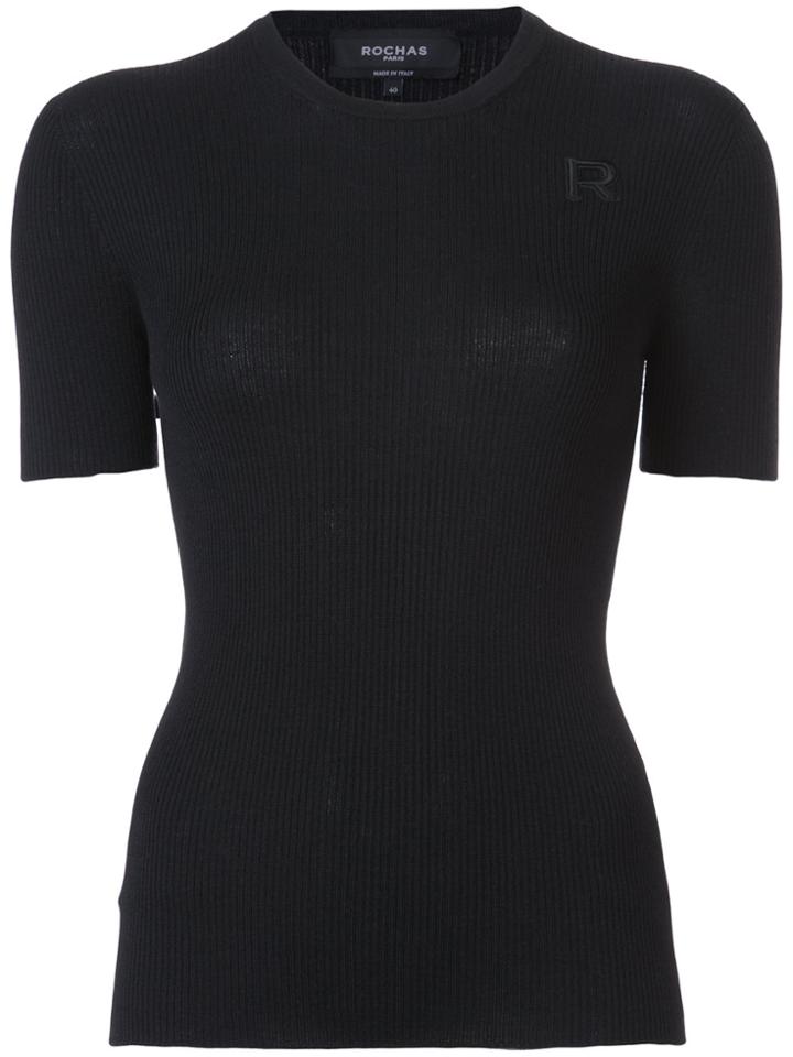 Rochas Ribbed Short Sleeve Jumper - Black