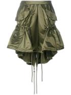 Moschino Drawstring Nylon Cargo Skirt - Green