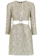 Nk Cut Out Detail Jacquard Dress - Yellow