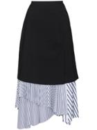 Juun.j High Waisted Wool Blend Layered Skirt - Black