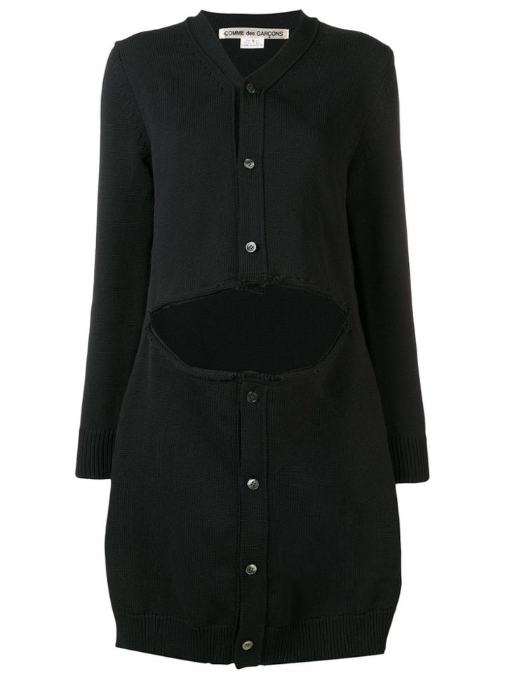 Comme Des Garçons Cut Out Cardi-coat - Black