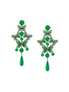 Lydia Courteille Butterfly And Rose Diamond Tear Drop Earrings