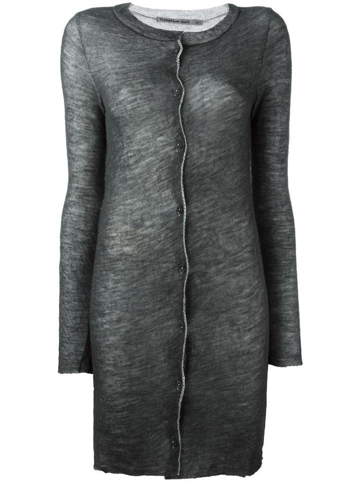 Transit Sheer Midi Cardigan, Women's, Size: 42, Grey, Nylon/alpaca/virgin Wool