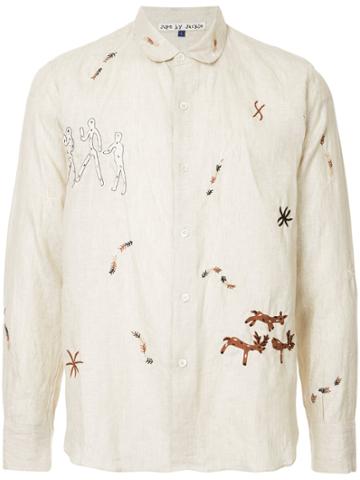 Jupe By Jackie Embroidered Caveman Shirt - Brown