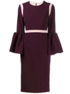 Roksanda Bell Sleeves Dress, Women's, Size: 12, Pink/purple, Polyester/spandex/elastane/acetate/polyamide
