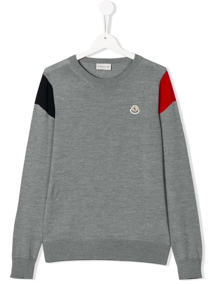 Moncler Kids Teen Crew Neck Jumper - Grey
