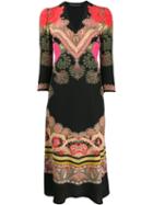 Etro Fit And Flare Paisley Dress - Black