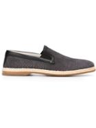Dolce & Gabbana Slip-on Espadrilles, Men's, Size: 44, Blue, Goat Skin/calf Leather/leather/rubber
