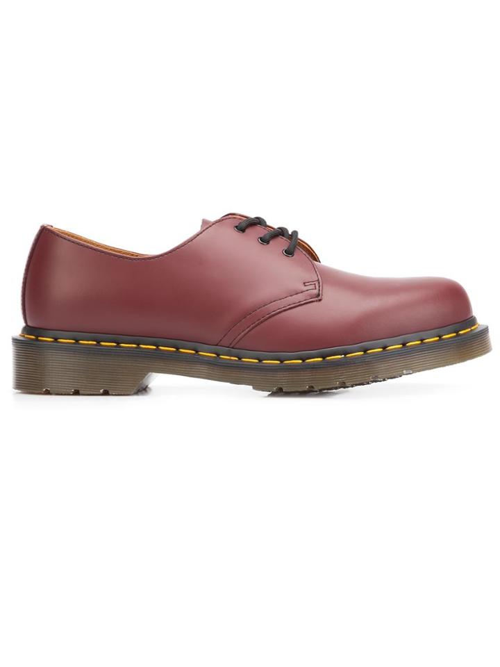 Dr. Martens Stitch Detailed Derby Shoes - Red