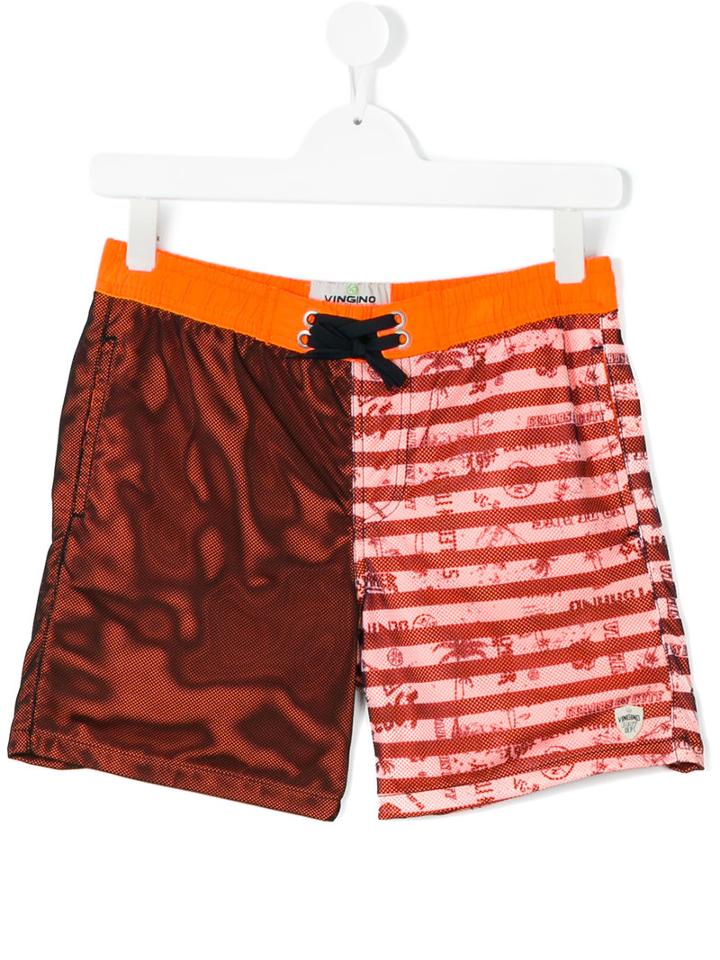 Vingino - Teen Color Block Swim Shorts - Kids - Polyester - 16 Yrs, Yellow/orange
