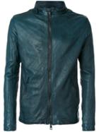 Giorgio Brato - Double Zip Jacket - Men - Silk/leather/polyester/spandex/elastane - 50, Green, Silk/leather/polyester/spandex/elastane