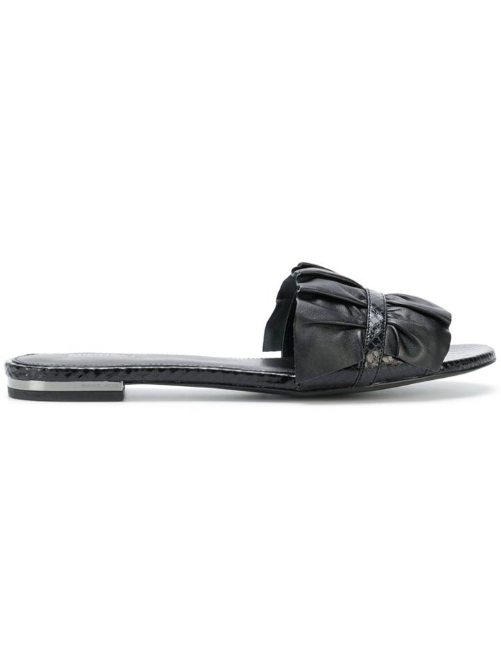 Michael Michael Kors Bella Ruffled Slides - Black