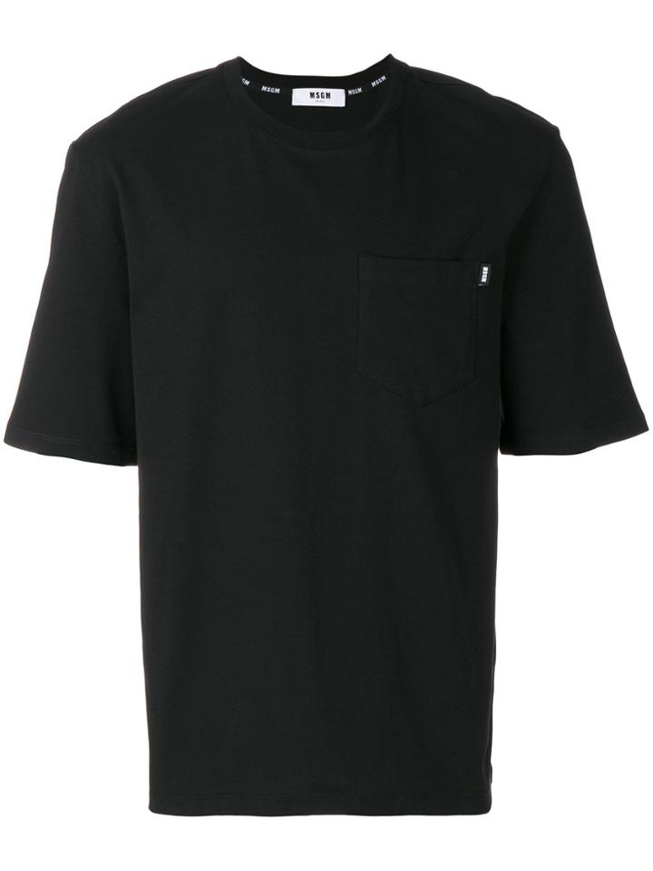Msgm Branded Short Sleeve T-shirt - Black
