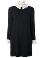 Saint Laurent Ruched Bi-colour Short Dress
