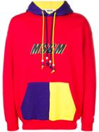 Msgm Colour Block Hoodie - Red