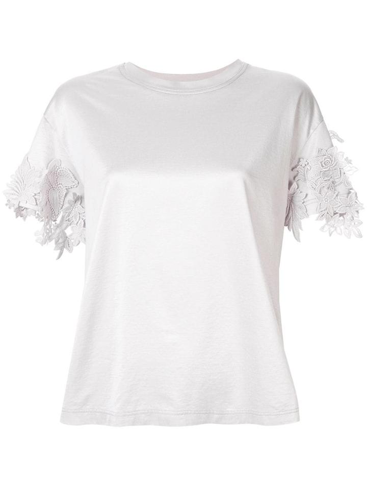 Kolor Lace Appliqué T-shirt - Grey