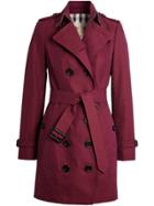 Burberry Sandringham Fit Cotton Gabardine Trench Coat - Red