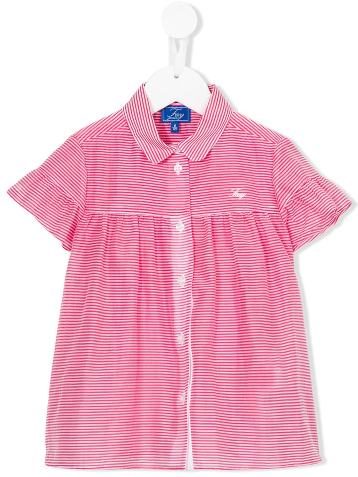 Fay Kids - Striped Shirt - Kids - Silk/cotton/polyester - 12 Yrs, Girl's, Pink/purple