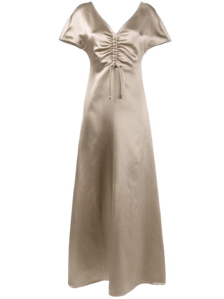 Barbara Casasola Gathered Chest Gown - Nude & Neutrals