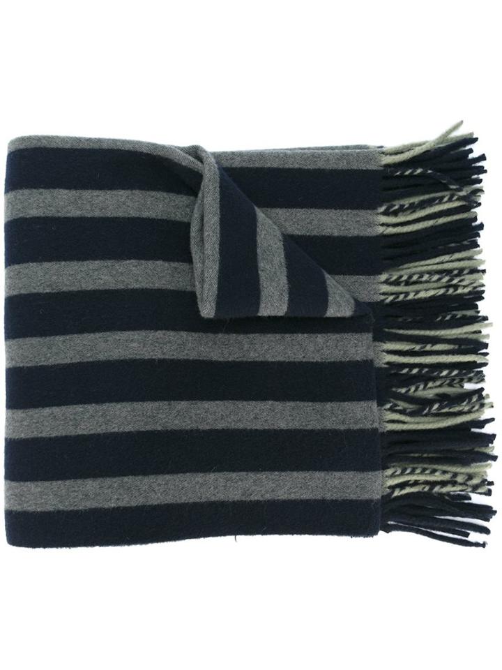 Odeeh Striped Tassel Scarf, Women's, Blue, Cashmere/wool