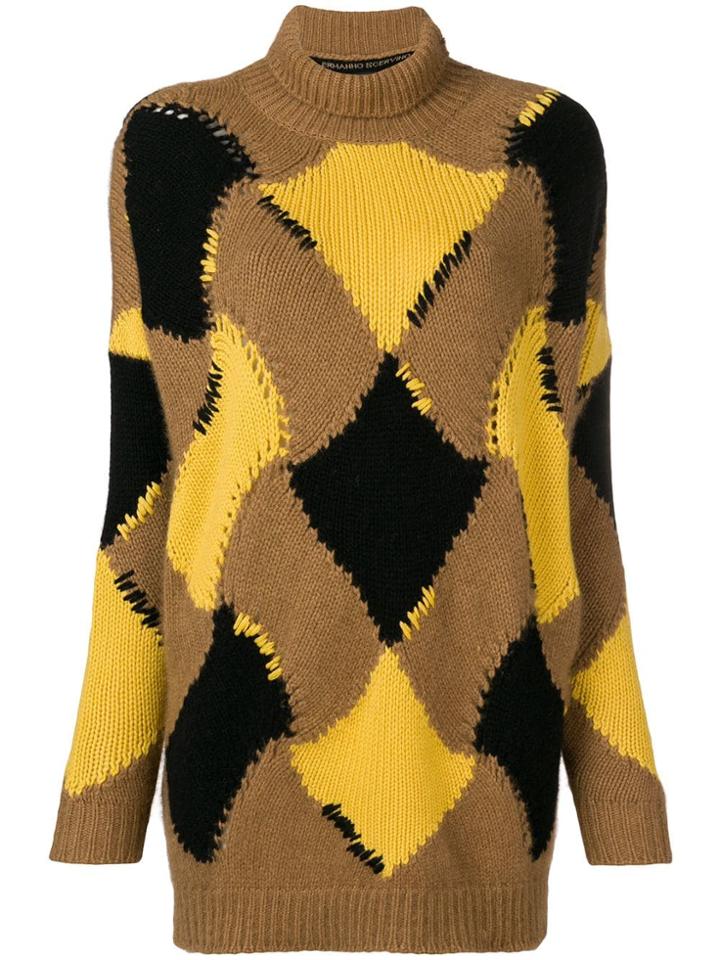 Ermanno Scervino Geometric Patterned Jumper - Brown