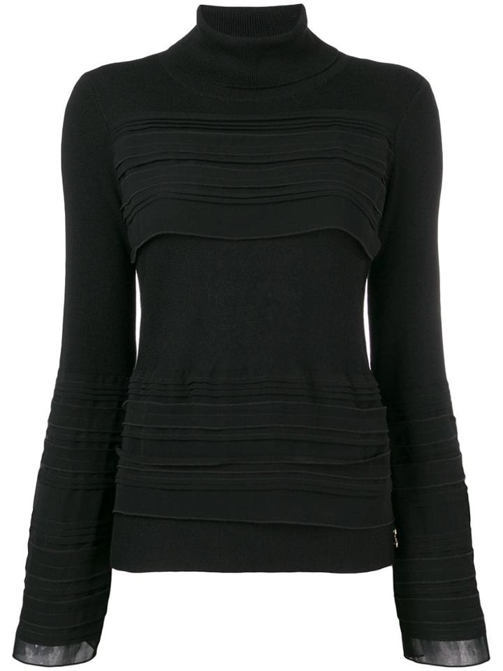 Patrizia Pepe Pleated Front Jumper - Black
