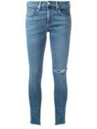 Rag & Bone /jean Frayed Hem Skinny Jeans, Size: 28, Blue, Cotton/polyurethane