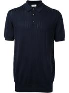 Éditions M.r - Ribbed Polo Shirt - Men - Cotton - L, Blue, Cotton