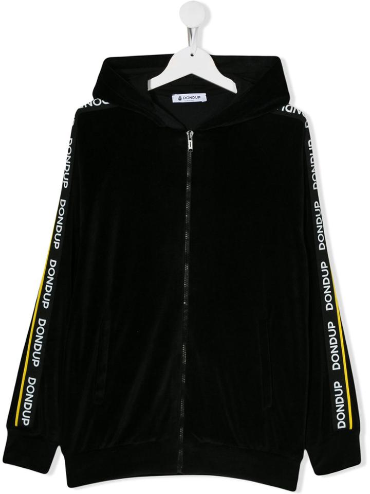 Dondup Kids Teen Contrast Side Panel Hoodie - Black
