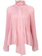 Derek Lam 10 Crosby Ruffle Collar Pleated Blouse - Pink
