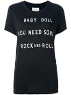 Zoe Karssen Slogan Print T-shirt, Women's, Size: Medium, Black, Cotton/polyester