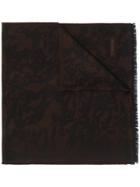 Tom Ford Camouflage-print Frayed Scarf - Brown