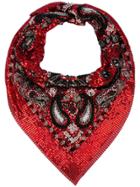 Saint Laurent Paisley Embellished Bandana - Red