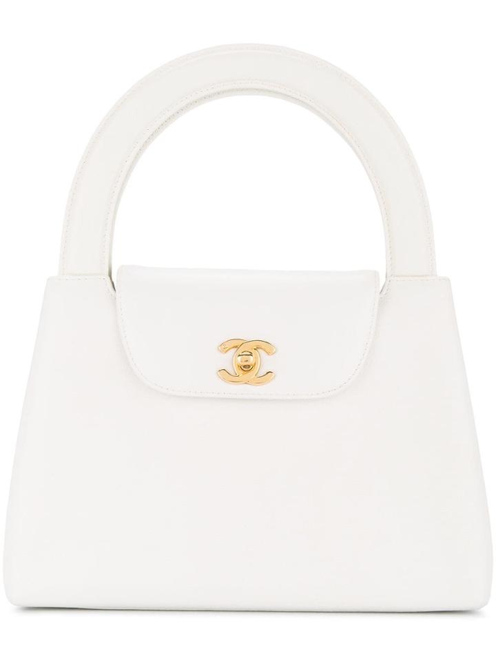 Chanel Vintage Cc Logo Handbag - White