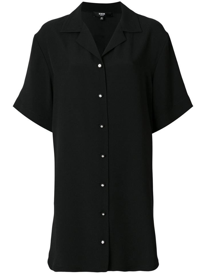 Versus Graphic Print Shirt Dress - Black