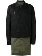 Juun.j Colour Block Overcoat - Black