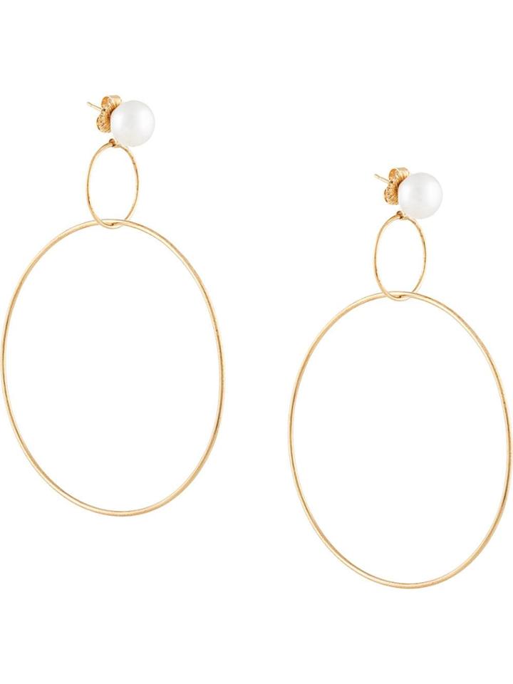 Natasha Schweitzer Double Hoop Drop Earrings - Gold