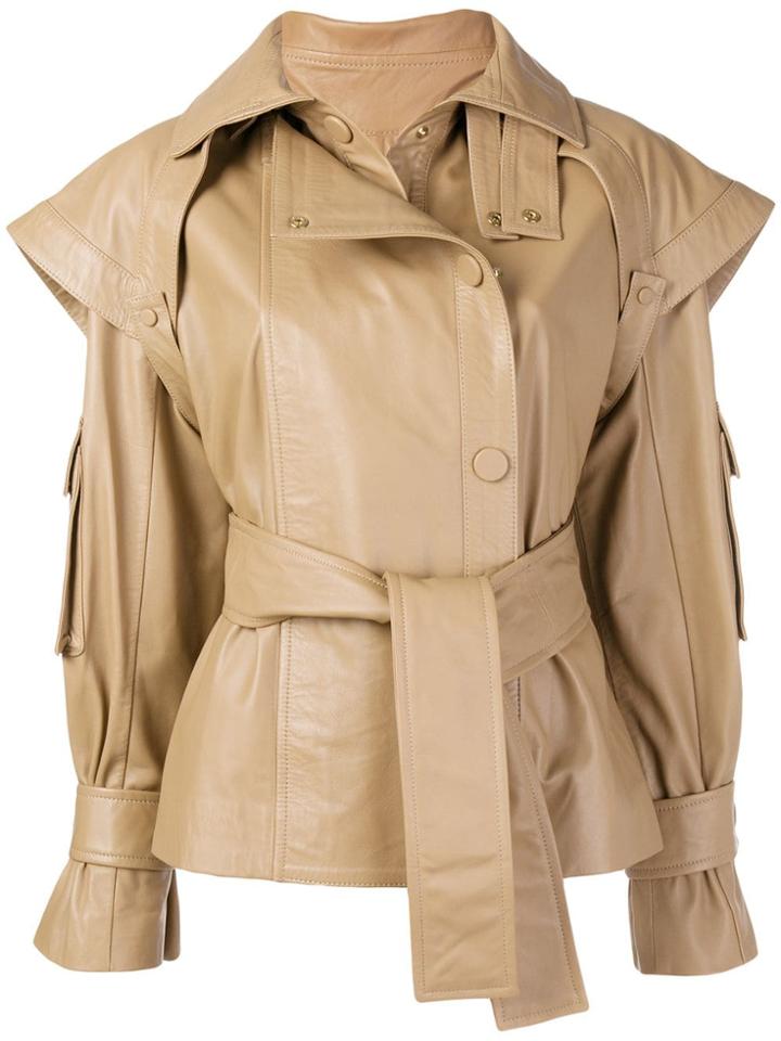 Zimmermann Tempest Leather Jacket - Brown