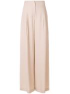 Alberta Ferretti Classic Palazzo Pants - Nude & Neutrals