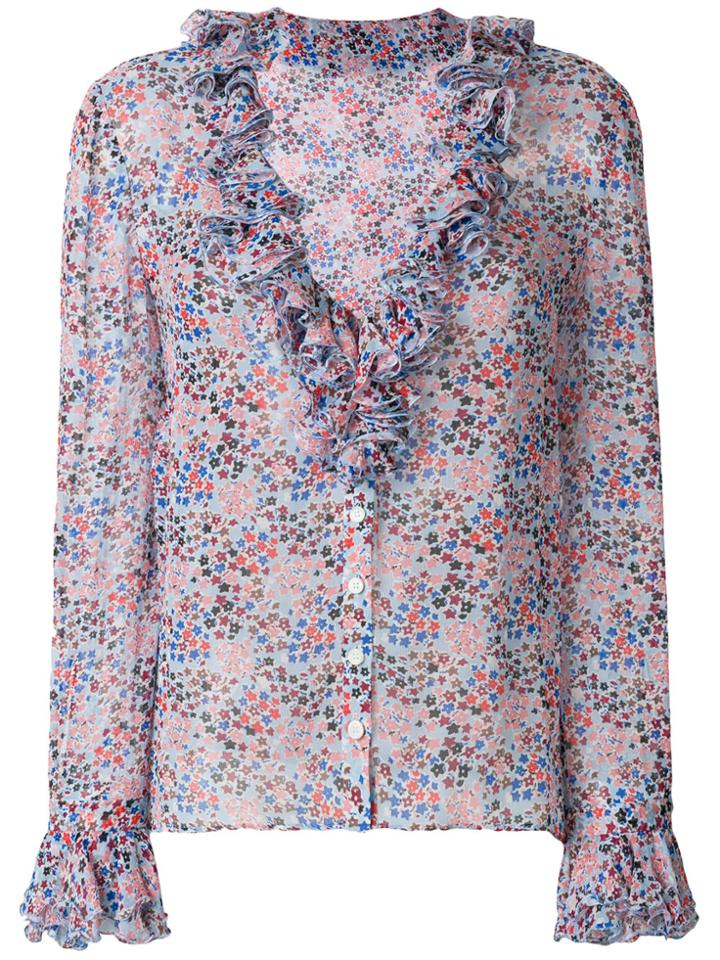 Philosophy Di Lorenzo Serafini V-neck Ruffle Blouse - Blue