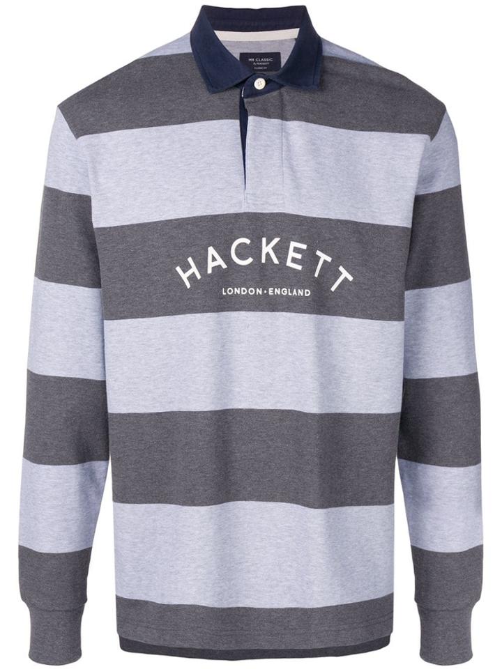 Hackett Striped Rugby Shirt - Grey