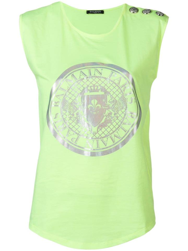 Balmain Logo Patch T-shirt - Yellow & Orange