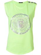Balmain Logo Patch T-shirt - Yellow & Orange