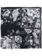 Alexander Mcqueen Floral Insect Print Scarf - Black