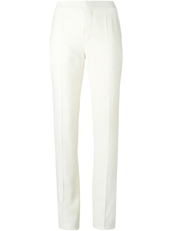 Chloé High Waist Trousers, Women's, Size: 42, Nude/neutrals, Silk/acetate/viscose