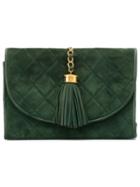 Chanel Vintage Quilted Clutch, Women's, Green