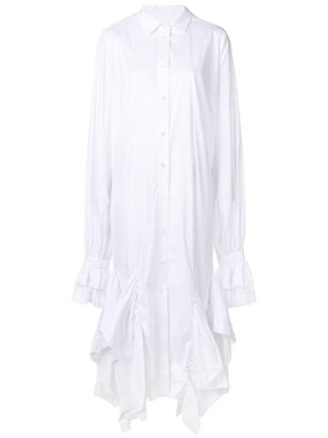 Milla Milla Ruffled Shirt Dress - White