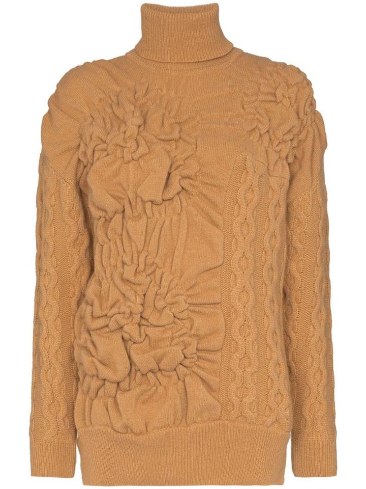 Simone Rocha Patchwork Cable-knit Jumper - Neutrals