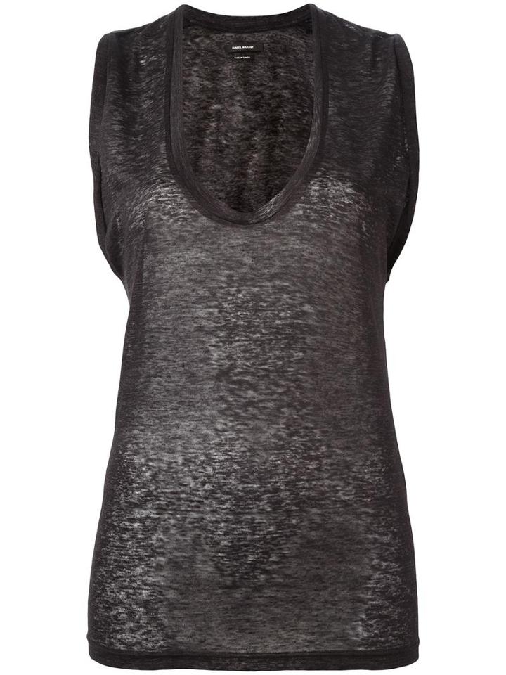 Isabel Marant - Maik Tank Top - Women - Linen/flax - L, Women's, Black, Linen/flax