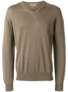 Canali V-neck Sweater - Brown